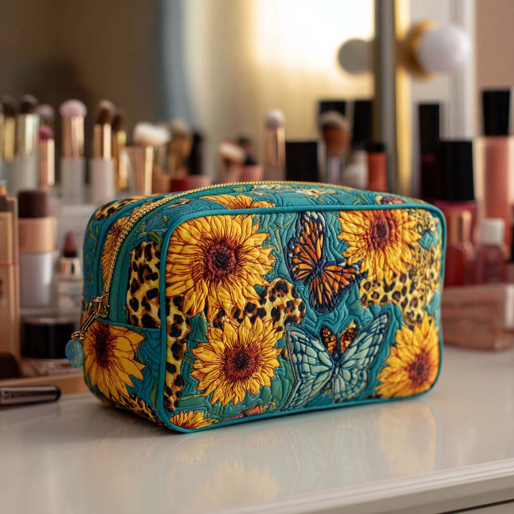 Cheerful Petals Quilted Toiletry Bag
