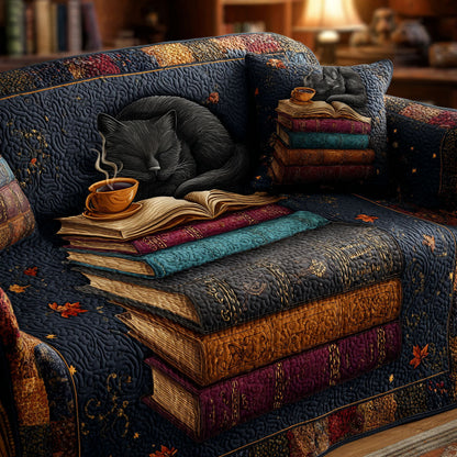 Velvet Look Quilted Sofa Cover