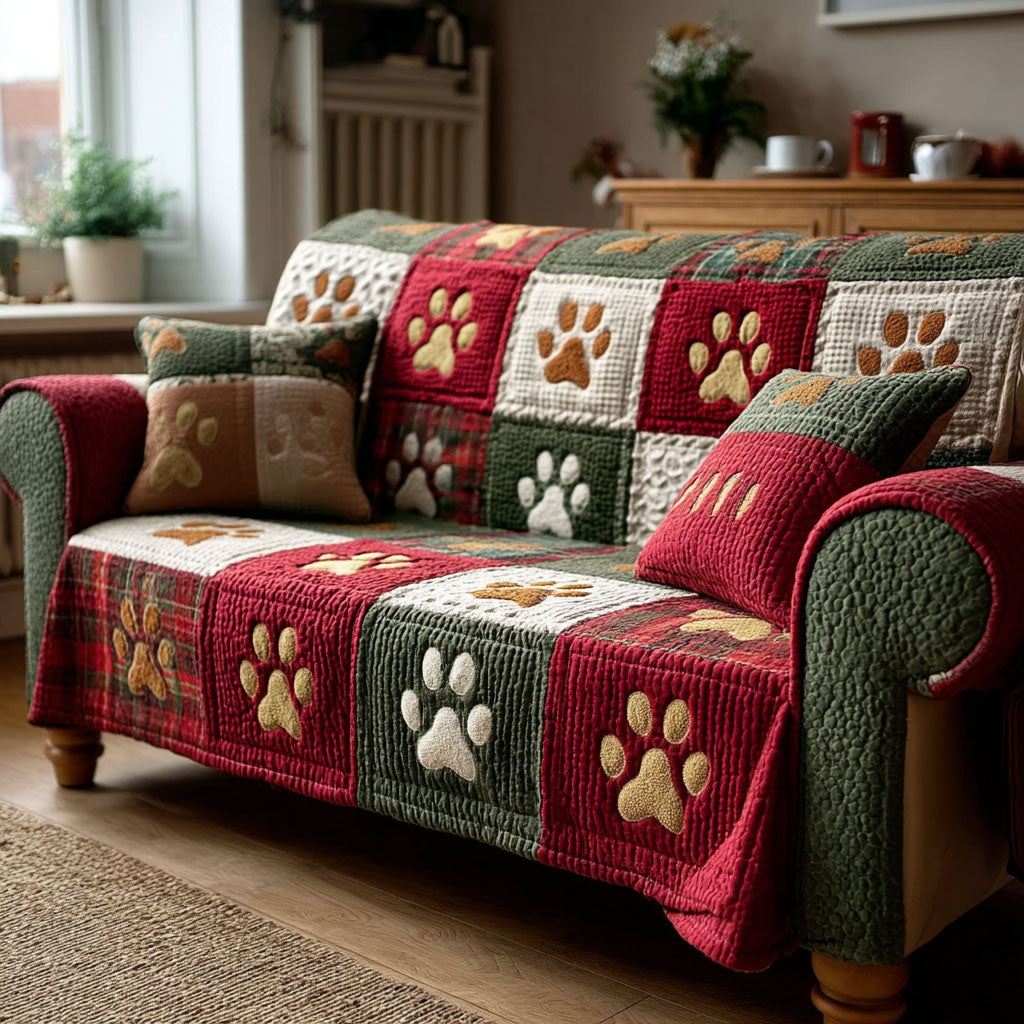 with Legs Christmas Quilted Sofa Cover – Winona