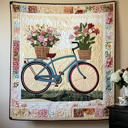 Blooming Bike Travel Textile Wall Art