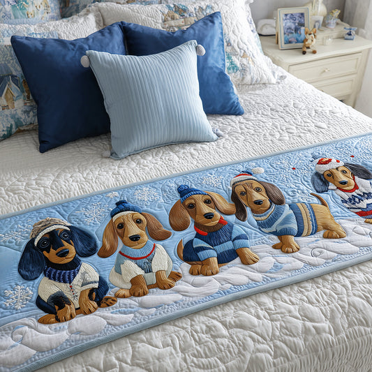 Little Dachshund Quilted Bed Runner