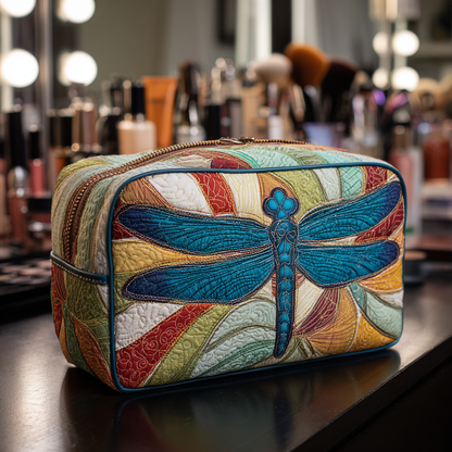 Colourful Dragonfly Quilted Toiletry Bag