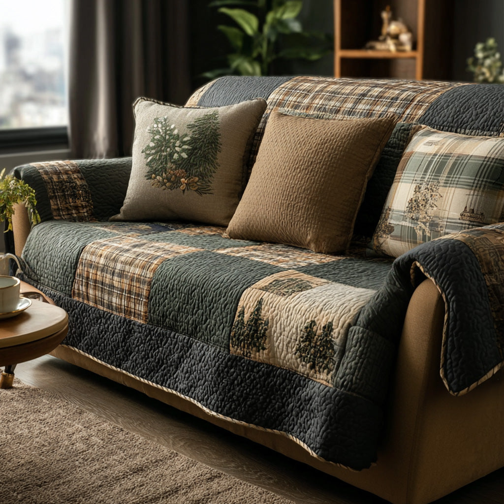 in Rustic Style Quilted Sofa Cover – Zola