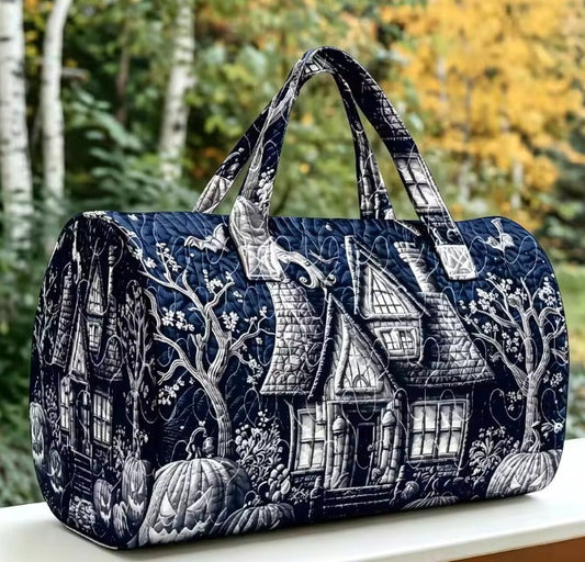 Midnight Navy Haunted House Weekend Duffle Bag