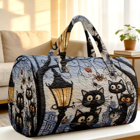 Midnight Black Cats Weekend Duffle Bag