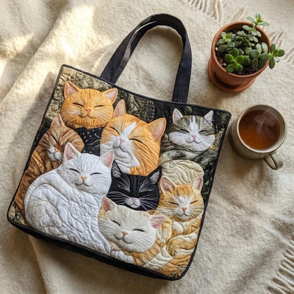 Sleeping Kittens Quilted Tote Bag