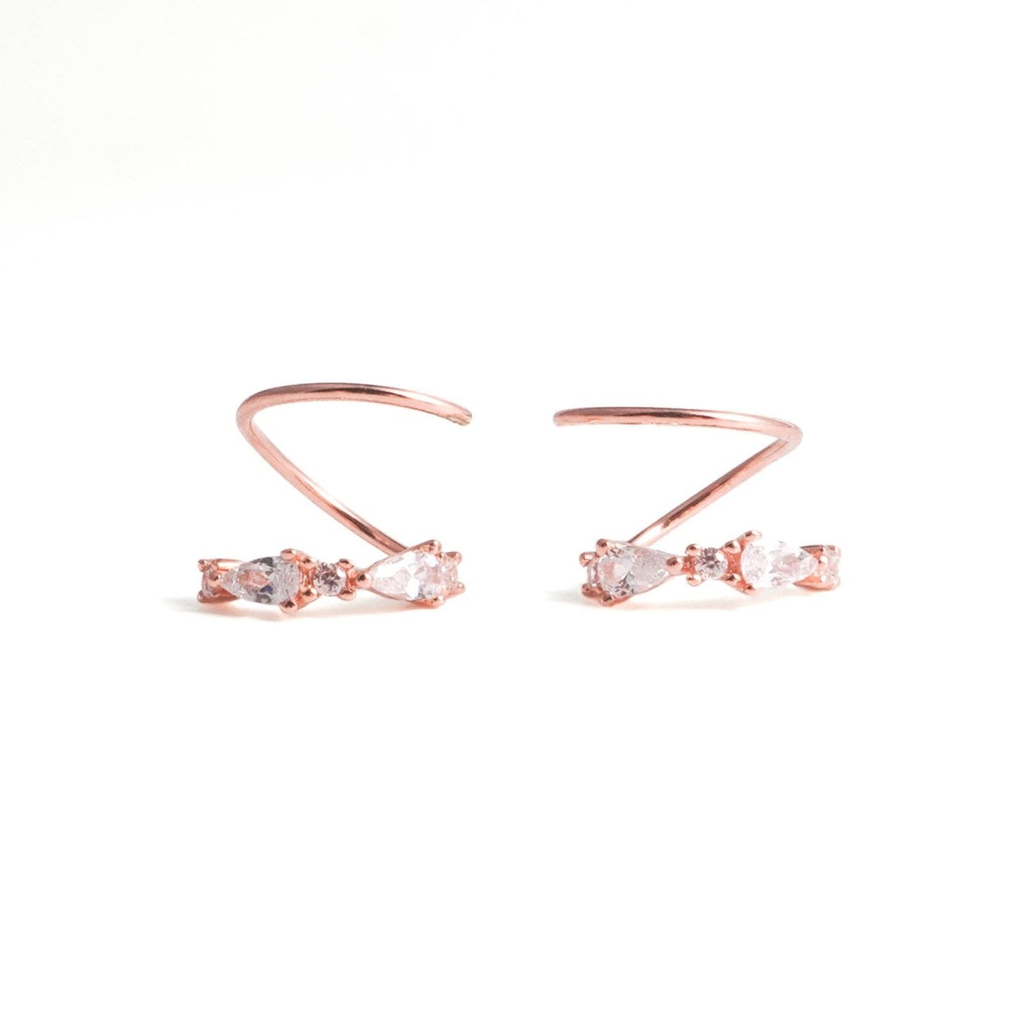 Sleek Arc Spiral Hoop Twist Earrings
