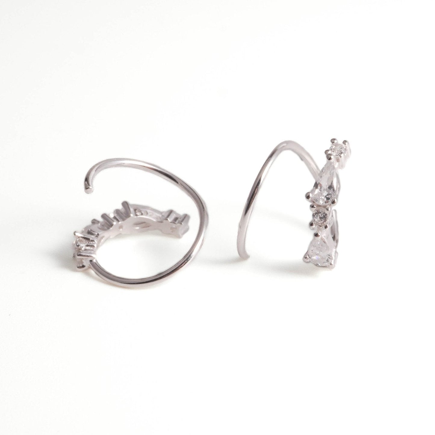 Sleek Arc Spiral Hoop Twist Earrings