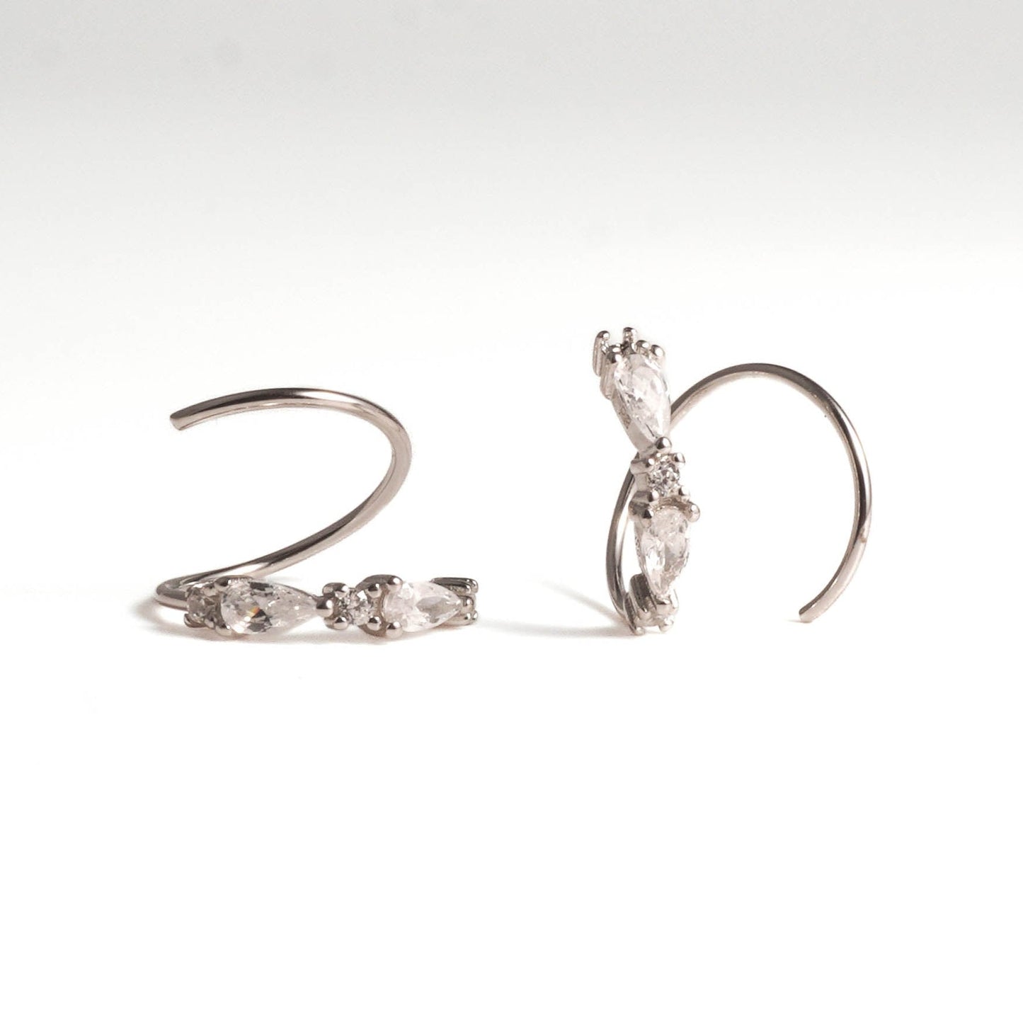 Sleek Arc Spiral Hoop Twist Earrings